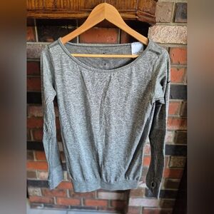 Nike Gray Black Long Sleeve Running Top Dri-Fit Medium